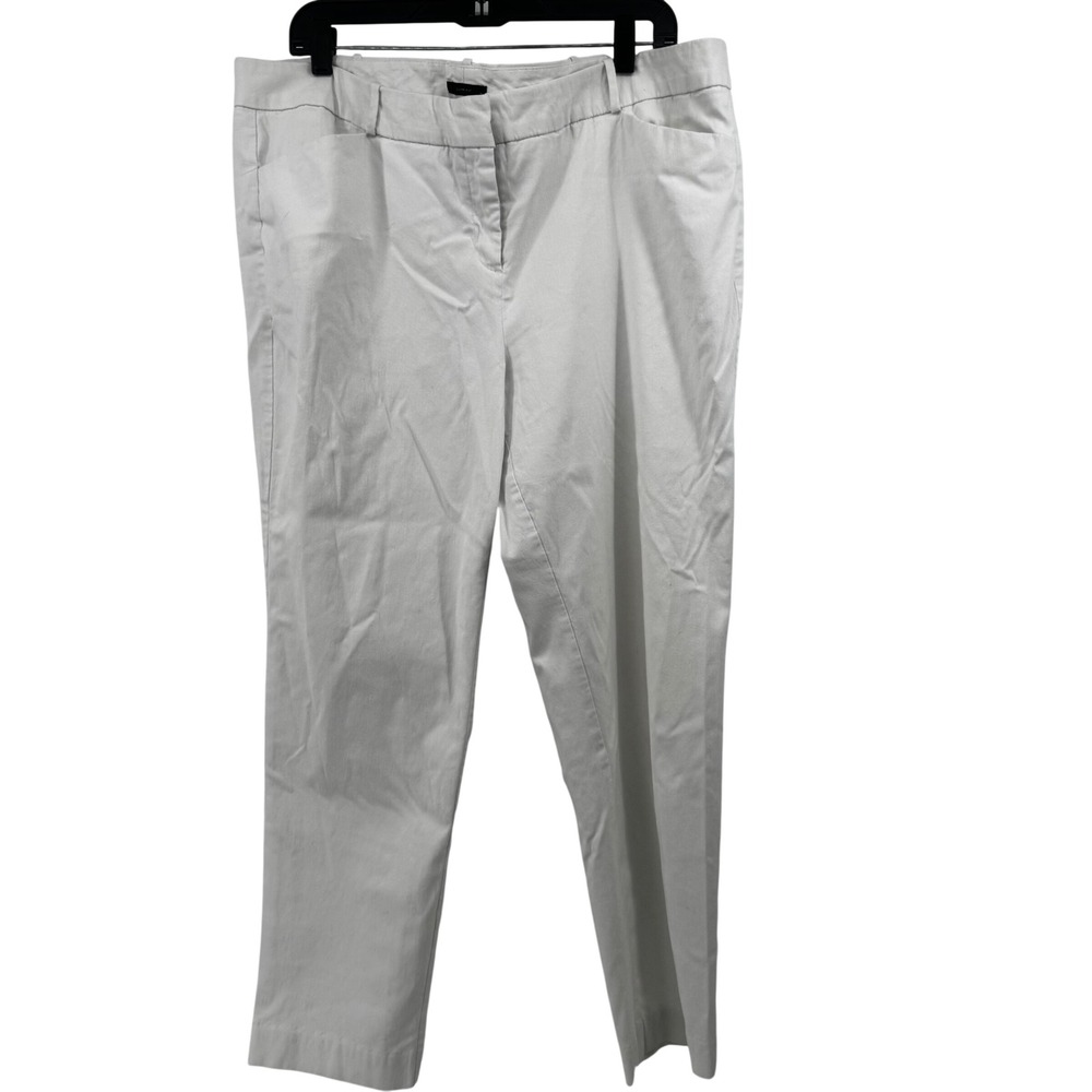 Worthington Slim Fit White Ankle Pants Womens 18W Rayon‎ Blend Stretch Trousers